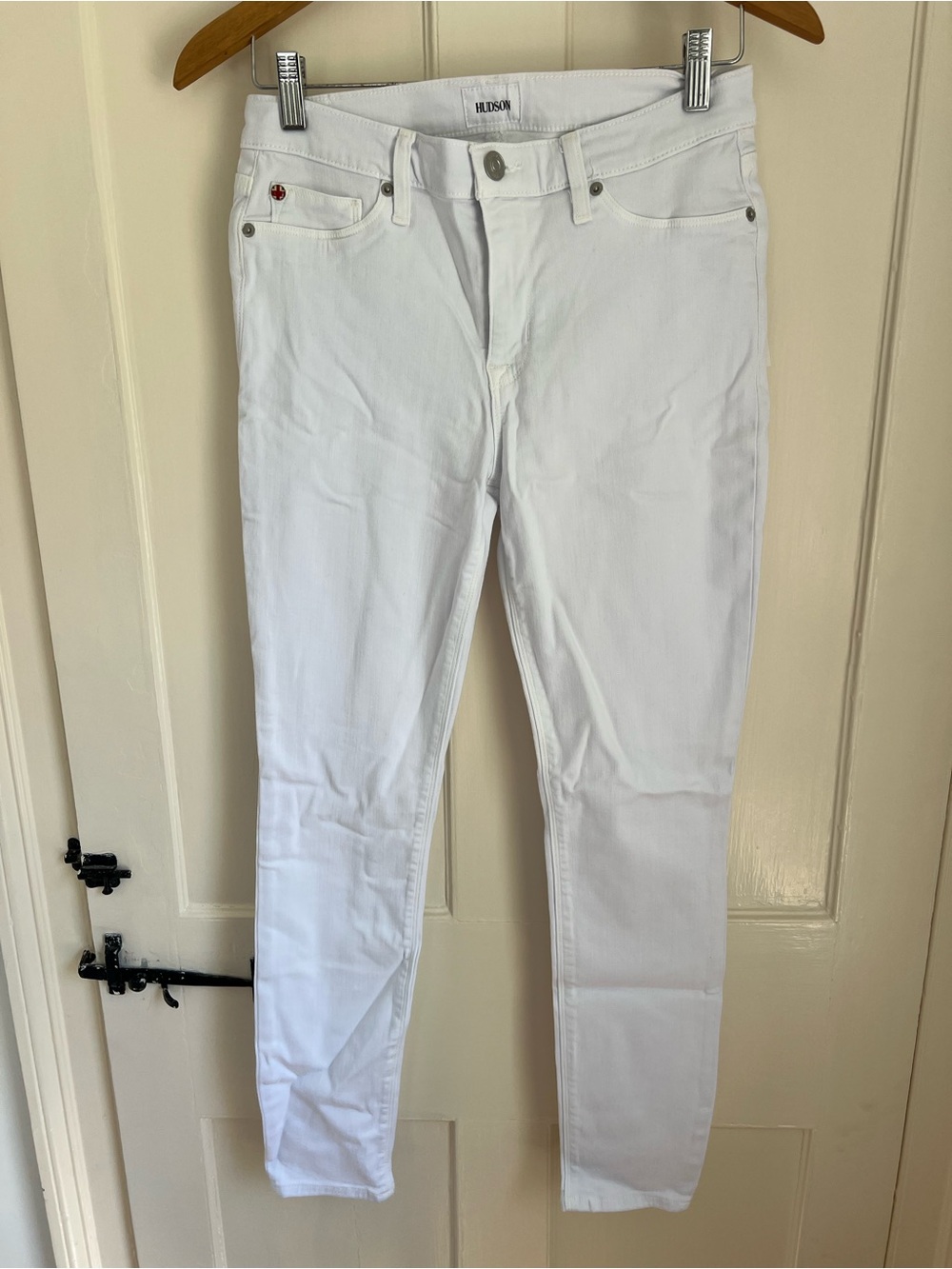 Hudson Jeans Natalie Mid Rise Ankle White Skinny Jeans
